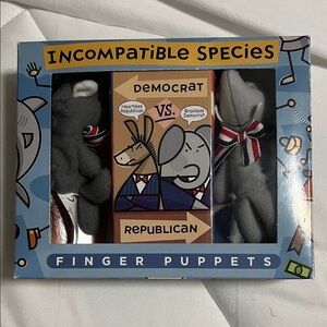 Mary Meyer Incompatible Species Finger Puppets - Democrat vs. Republican